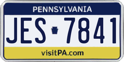 PA license plate JES7841
