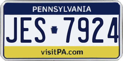 PA license plate JES7924