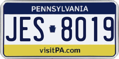 PA license plate JES8019