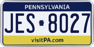 PA license plate JES8027