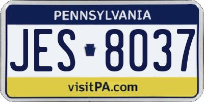 PA license plate JES8037