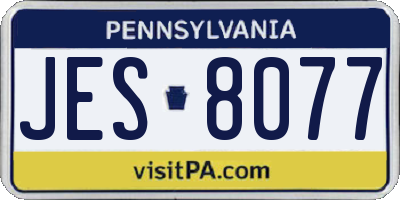 PA license plate JES8077