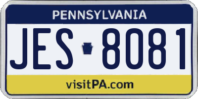 PA license plate JES8081
