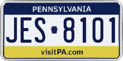 PA license plate JES8101