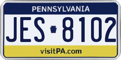 PA license plate JES8102