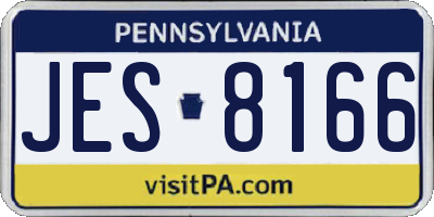 PA license plate JES8166
