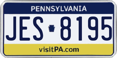 PA license plate JES8195
