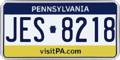 PA license plate JES8218