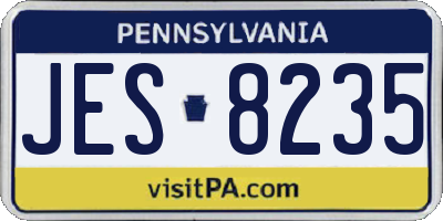 PA license plate JES8235