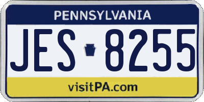 PA license plate JES8255