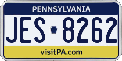 PA license plate JES8262