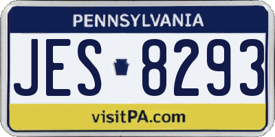 PA license plate JES8293