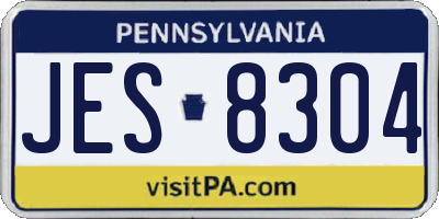 PA license plate JES8304