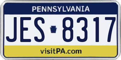 PA license plate JES8317