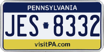 PA license plate JES8332