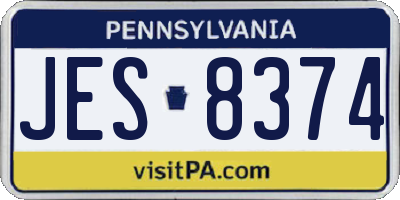 PA license plate JES8374