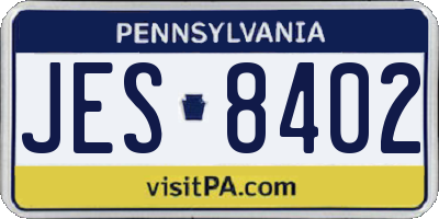 PA license plate JES8402