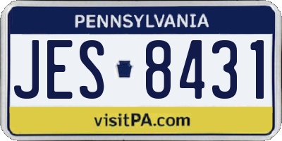 PA license plate JES8431