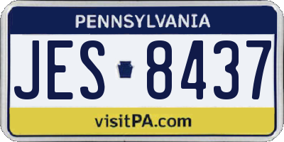 PA license plate JES8437