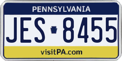 PA license plate JES8455