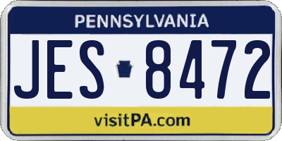 PA license plate JES8472