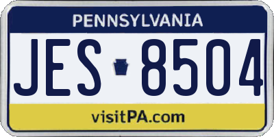 PA license plate JES8504