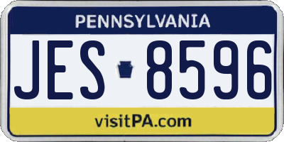 PA license plate JES8596