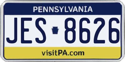 PA license plate JES8626