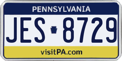 PA license plate JES8729