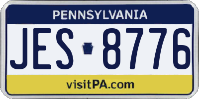 PA license plate JES8776