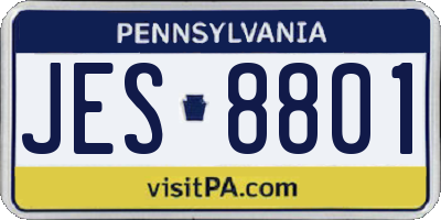 PA license plate JES8801