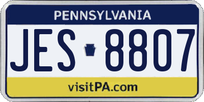 PA license plate JES8807