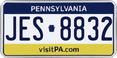 PA license plate JES8832