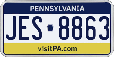 PA license plate JES8863
