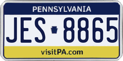 PA license plate JES8865