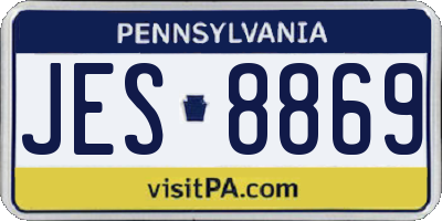 PA license plate JES8869