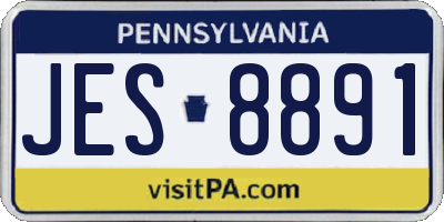 PA license plate JES8891