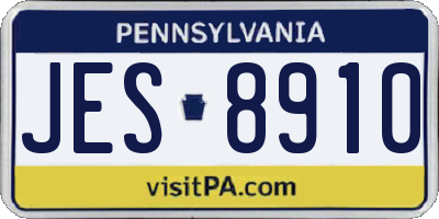 PA license plate JES8910
