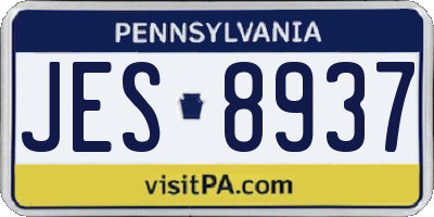 PA license plate JES8937