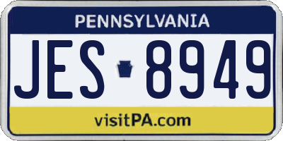 PA license plate JES8949
