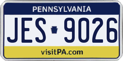 PA license plate JES9026