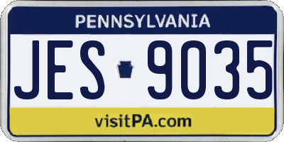 PA license plate JES9035