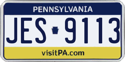 PA license plate JES9113