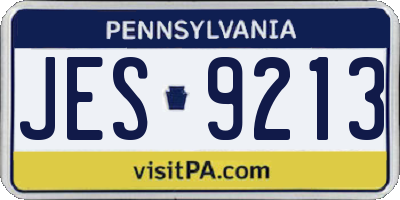 PA license plate JES9213