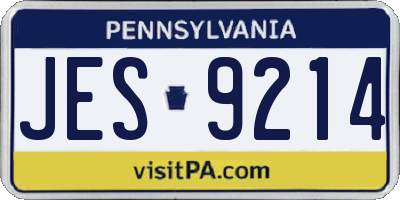 PA license plate JES9214