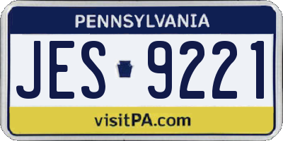 PA license plate JES9221