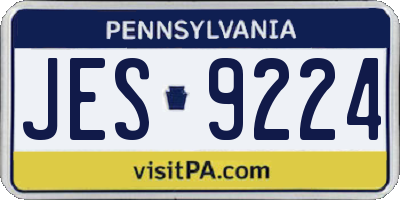 PA license plate JES9224