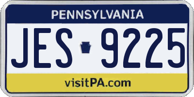PA license plate JES9225