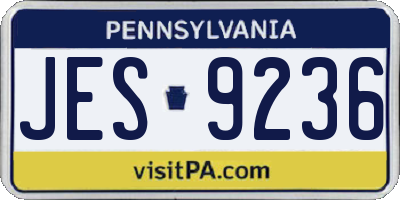 PA license plate JES9236