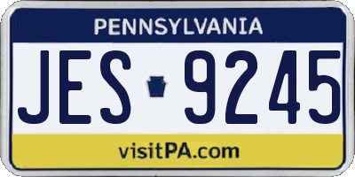 PA license plate JES9245